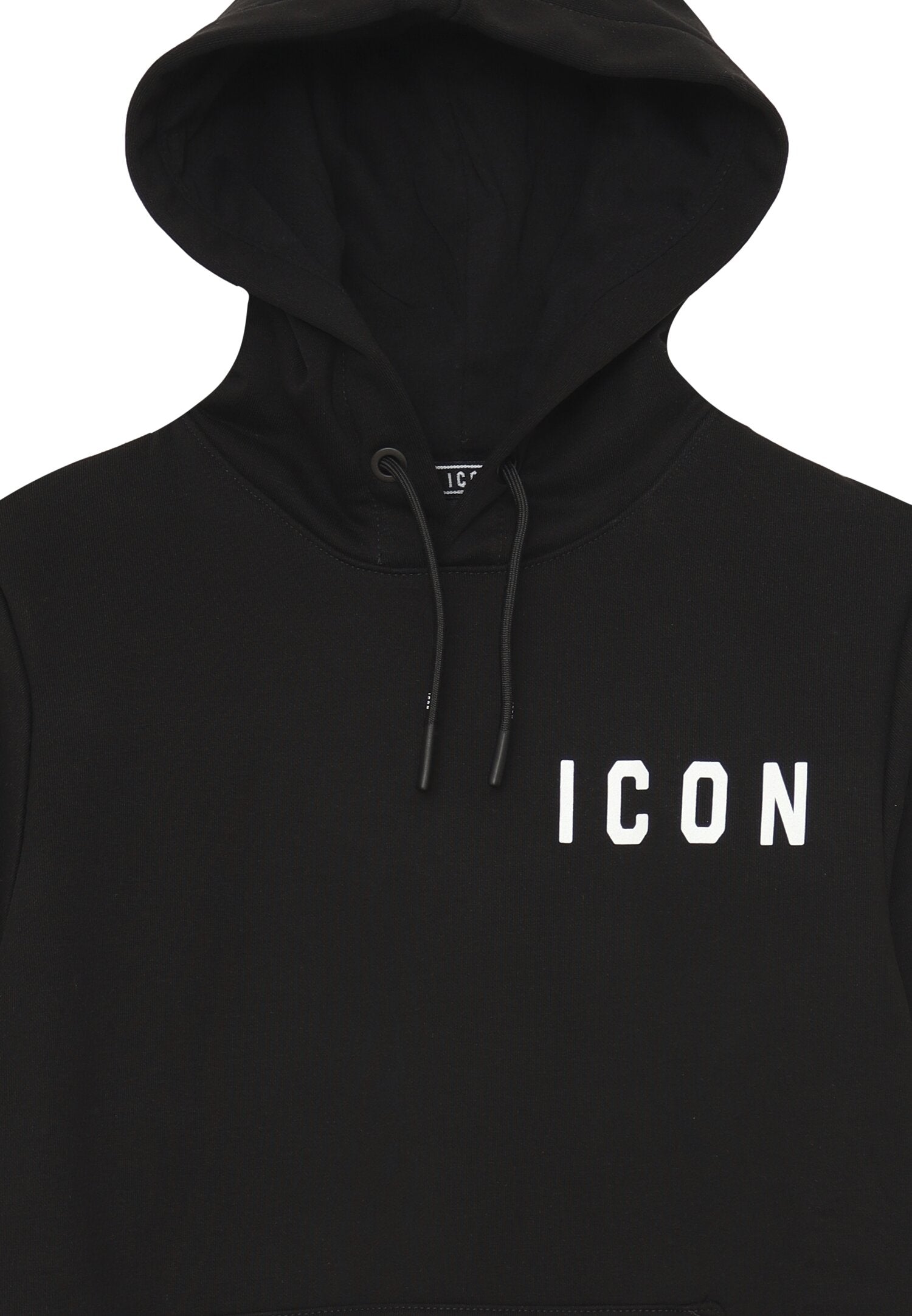 Icon Felpa Nera Bambino In Cotone Con Cappuccio Autunnale AI25