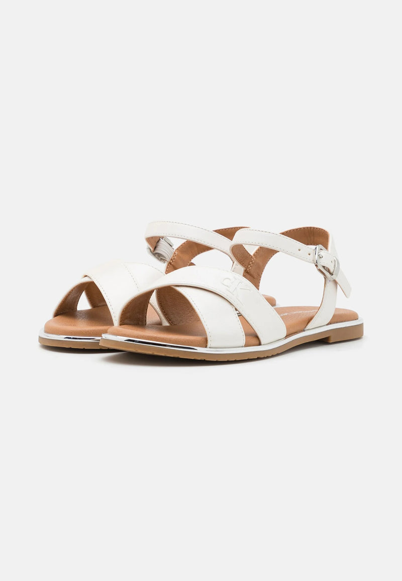 Calvin Klein Jeans Girls Spring Summer 2025 White Elegant Sandals - WHITE | CammarataMode