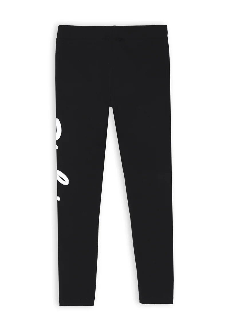 Completo bambina Disclaimer nero felpa crop e leggings primavera estate 25