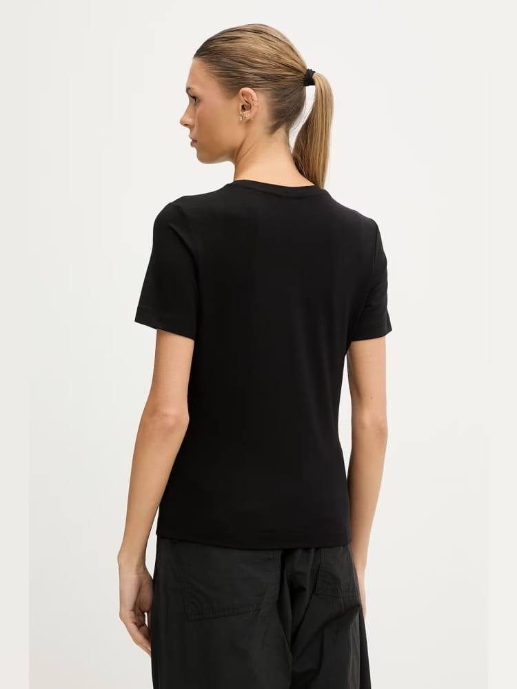 Guess tshirt nera donna maxi logo