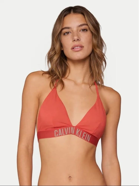 Calvin Klein costume salmone donna logo lettering