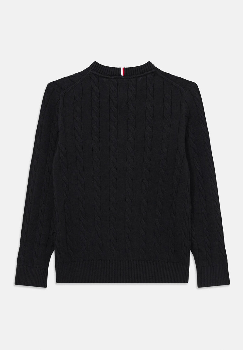 Tommy Hilfiger maglione cable nero cotone bambino ragazzo - NERO | CammarataMode