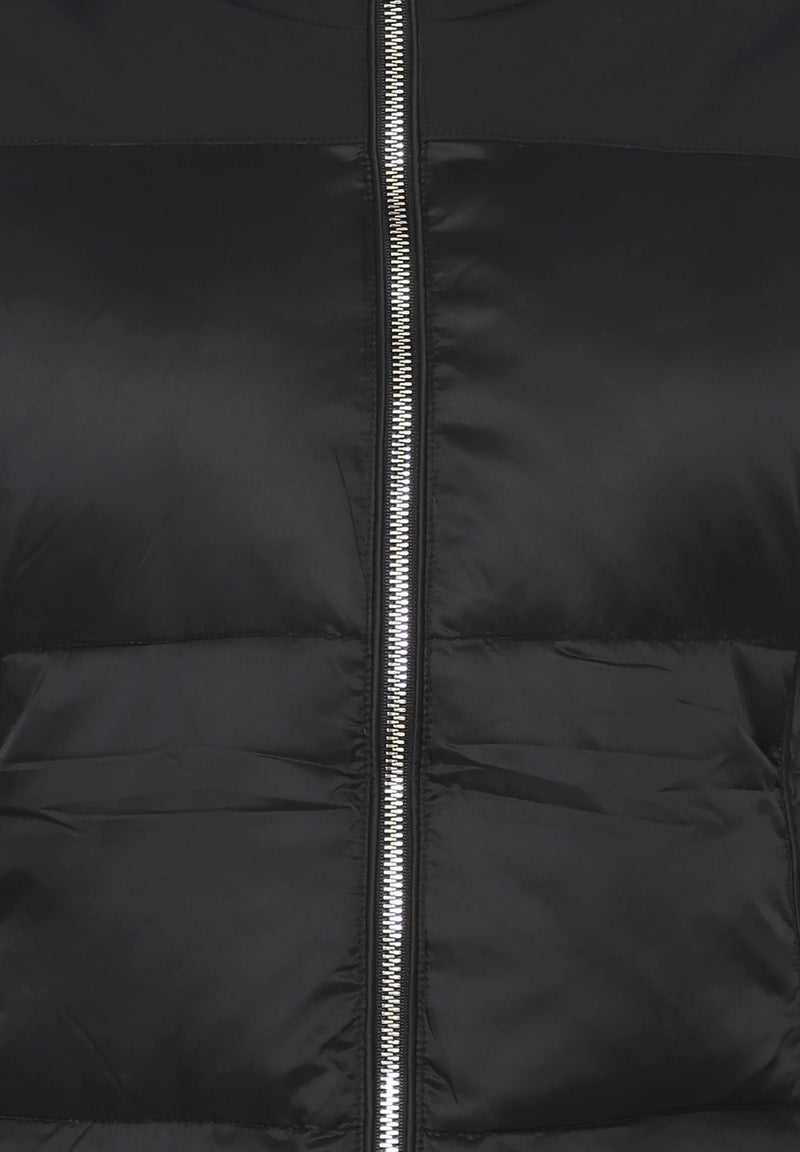 Black down jacket with fur for girls 6-16 years - Yess Zee Essenza - BLACK | CammarataMode