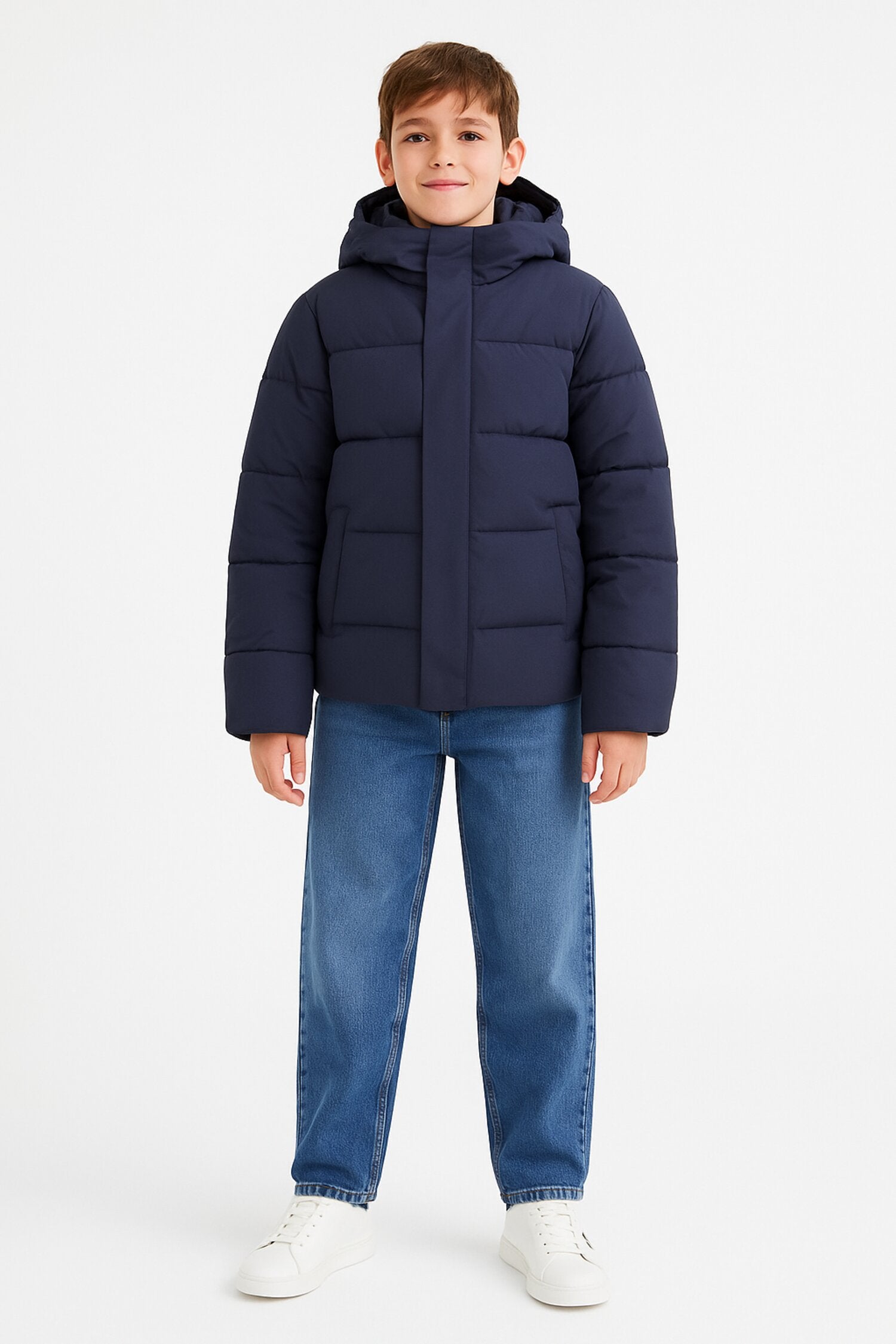 Save The Duck Giubotto Blu Bambino In Nylon Con Cappuccio Uso Invernale AI25