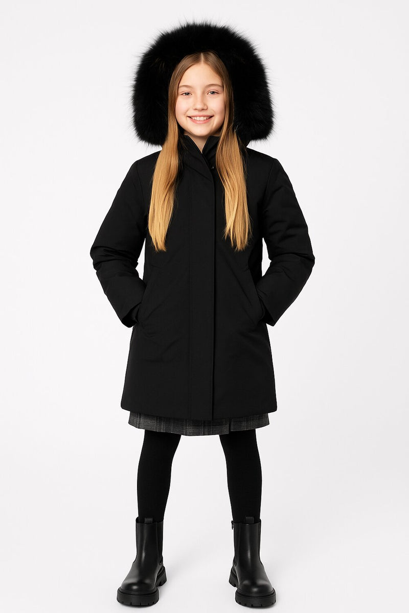 Bomboogie Cappotto Invernale Bambina & Ragazza 8-16 Anni Nero con Cappuccio - NERO | CammarataMode