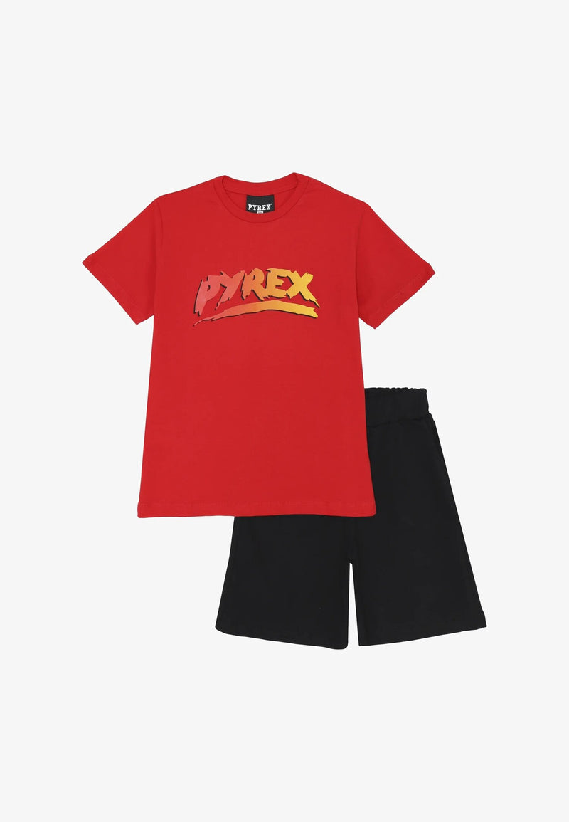 Pyrex Completo Bambino Rosso 2 Pezzi Cotone Stagione Estiva - ROSSO | CammarataMode
