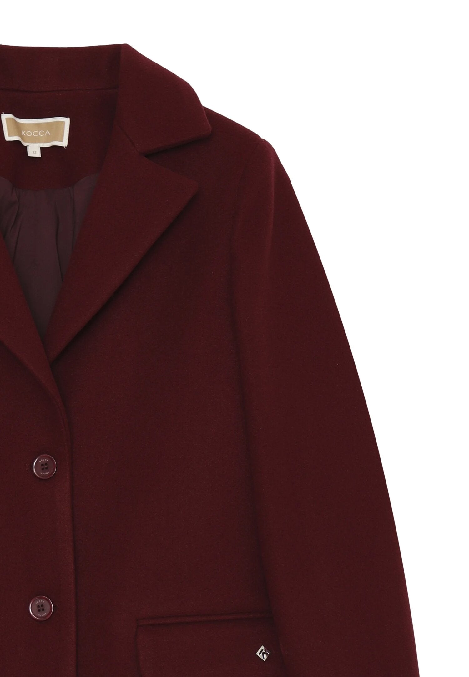 Kocca cappotto corto bordeaux bambina e ragazza elegante invernale
