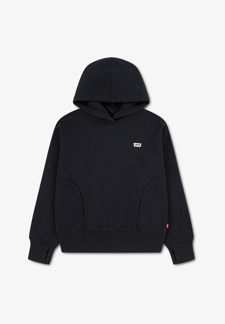 Levi's FELPA NERA CON CAPPUCCIO LOGO PICCOLO TESSUTO FELPATO Bambine e ragazze 4ER942-023.NE_