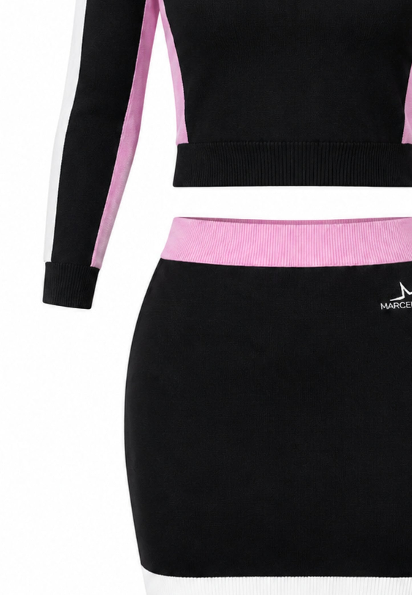 MARC ELLIS COMPLETO NERO MAGLIONCINO E GONNA CON DETTAGLI ROSA E BIANCHI Bambine e ragazze jmjsw03552.NE_
