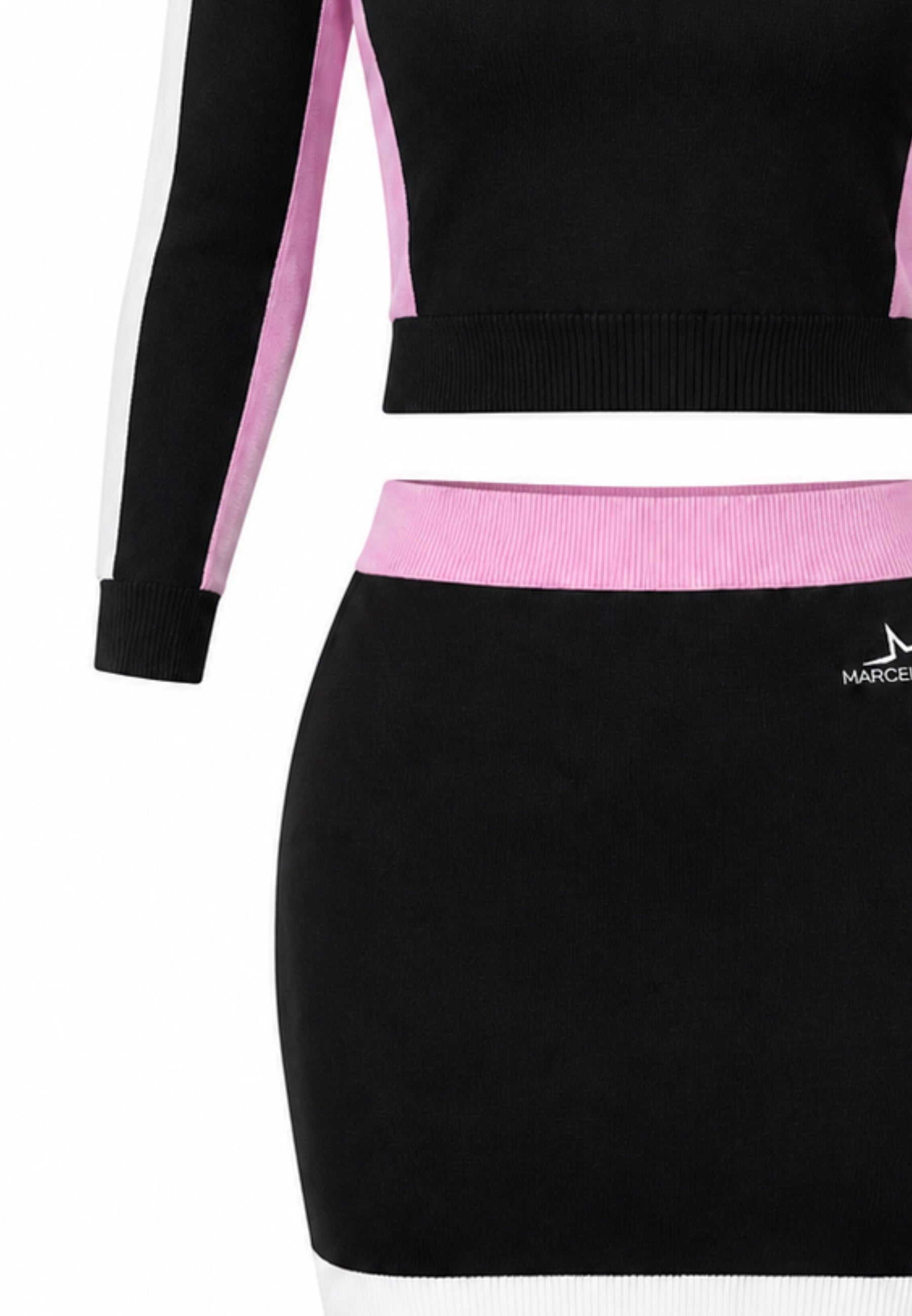 MARC ELLIS COMPLETO NERO MAGLIONCINO E GONNA CON DETTAGLI ROSA E BIANCHI Bambine e ragazze jmjsw03552.NE_