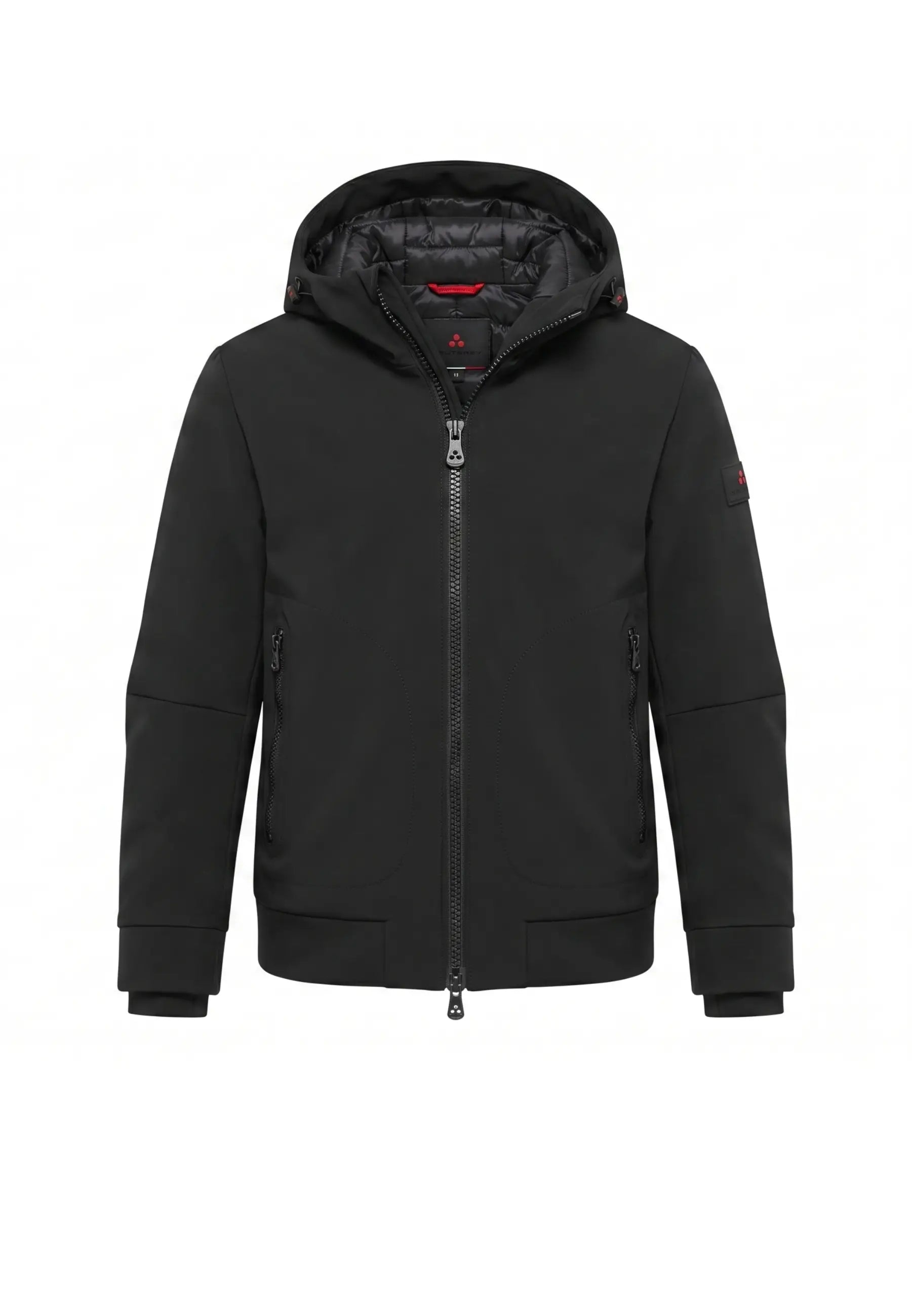 Peuterey GIUBBOTTO NERO SOFT SHELL CON CAPPUCCIO Bambini e ragazzi LOGE SRTR GRS 04 KID.NE_