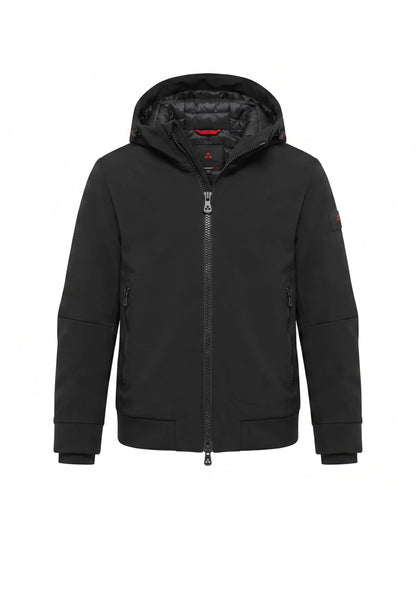 Peuterey GIUBBOTTO NERO SOFT SHELL CON CAPPUCCIO Bambini e ragazzi LOGE SRTR GRS 04 KID.NE_