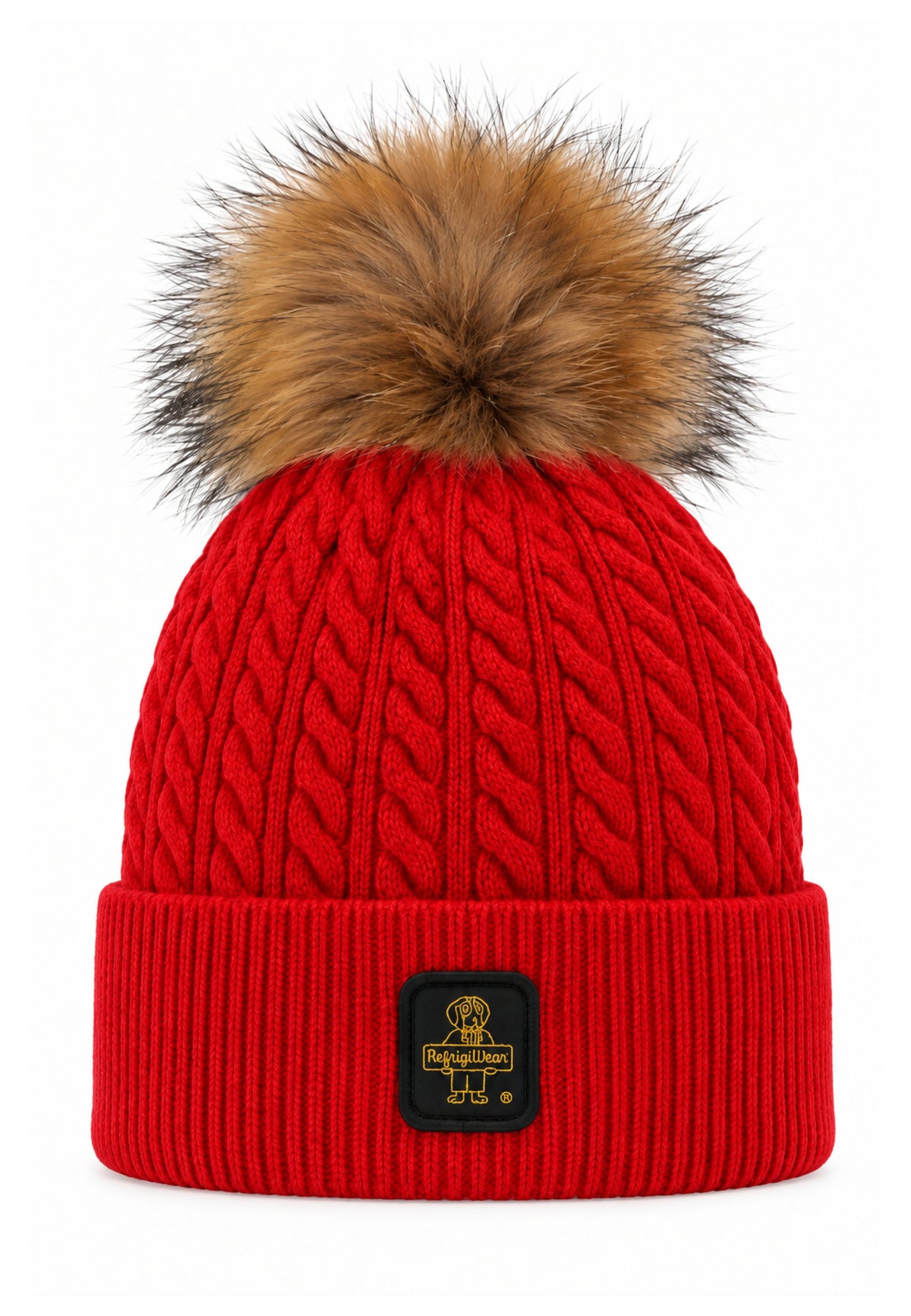 REFRIGIWEAR CAPPELLO A TRECCIA CON LOGO PATCH E POMPOM Bambine e ragazze RG2615FW26_