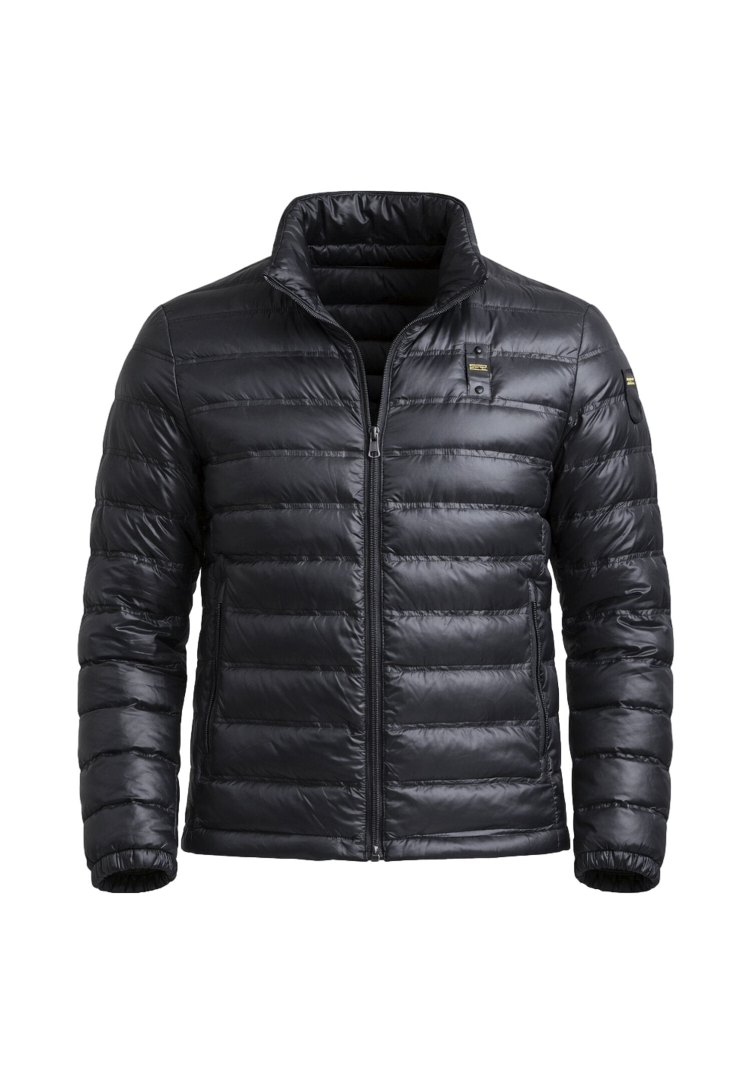 GIUBBOTTO UOMO NERO LUCIDO COLLO ALTO