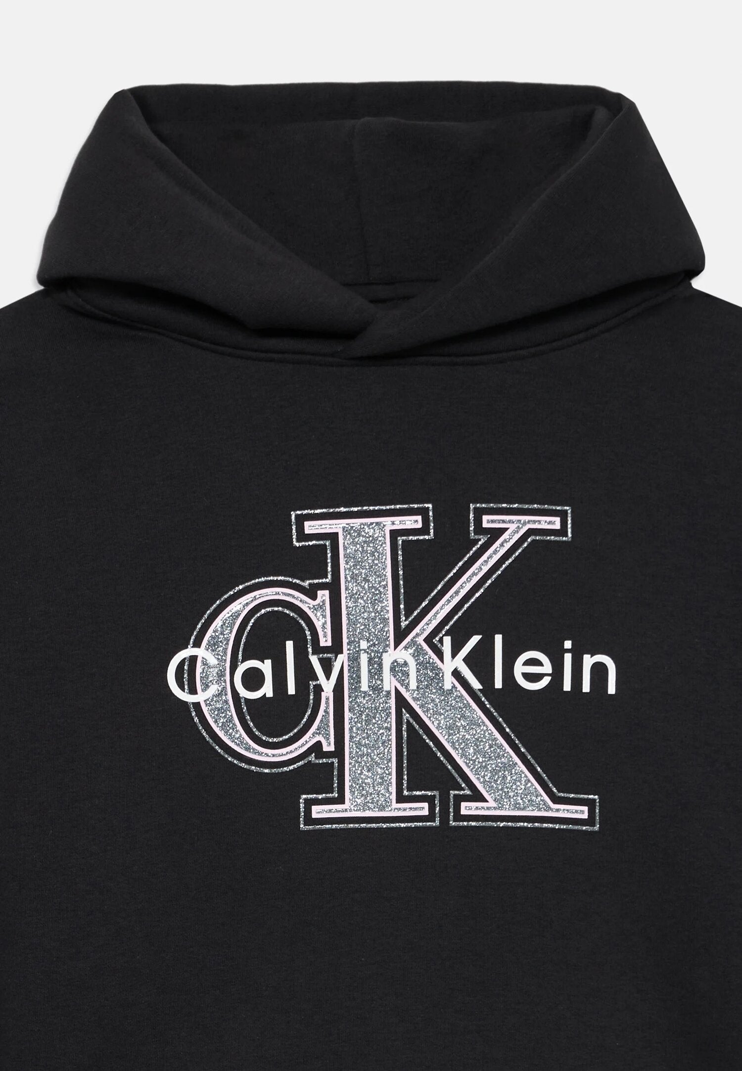 Calvin Klein Felpa Corta Nera Bambina In Cotone Con Cappuccio | Sportivo AI25 | CammarataMode