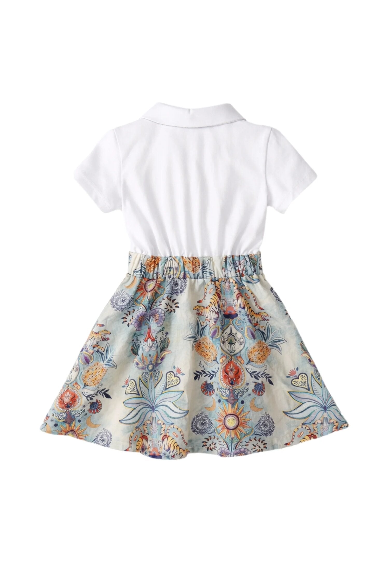 Just Cavalli Vestito a Polo Bianco e Fantasia Verde Neonata JIP26109VE_