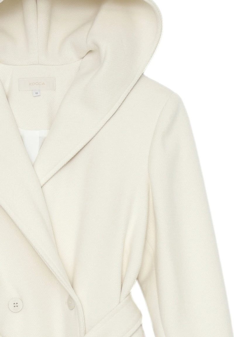 Kocca cappotto panna bambina e ragazza con cappuccio elegante - PANNA | CammarataMode