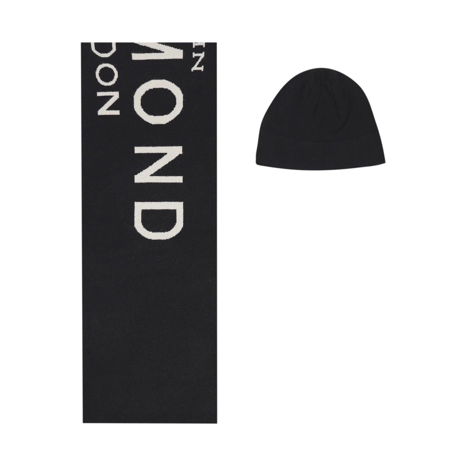John Richmond Set Cappello e Sciarpa Bambino – Nero con Logo