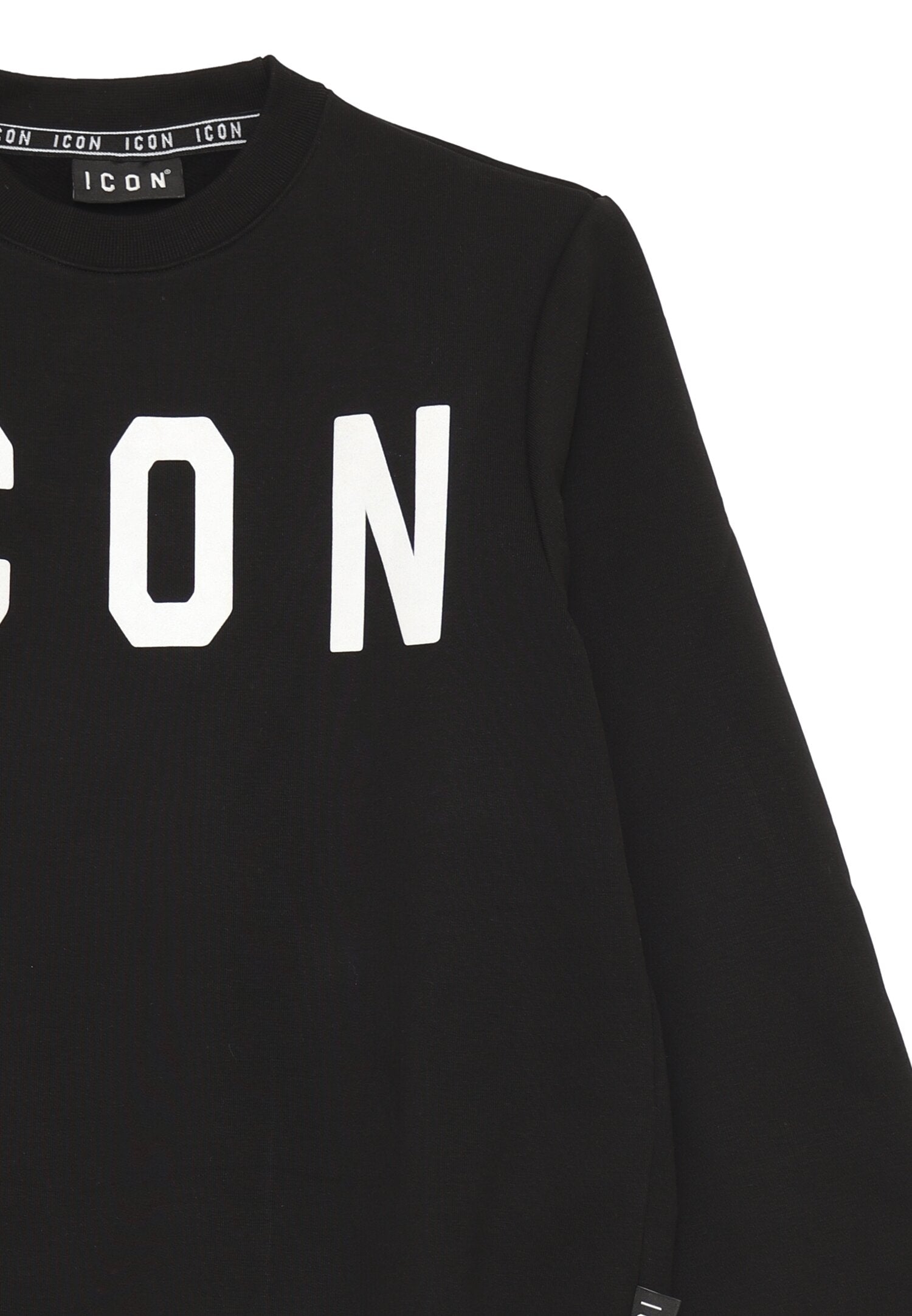 Icon Felpa Nera Bambino In Cotone Girocollo | Quotidiano AI25 | CammarataMode