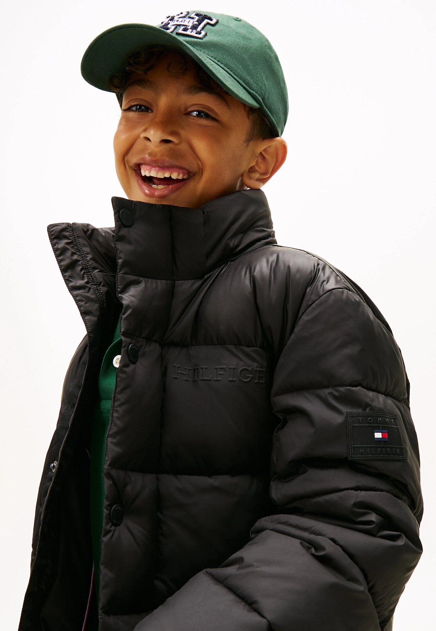 Tommy Hilfiger Giubotto Nero Bambino In Poliestere Con Cappuccio Casual AI25