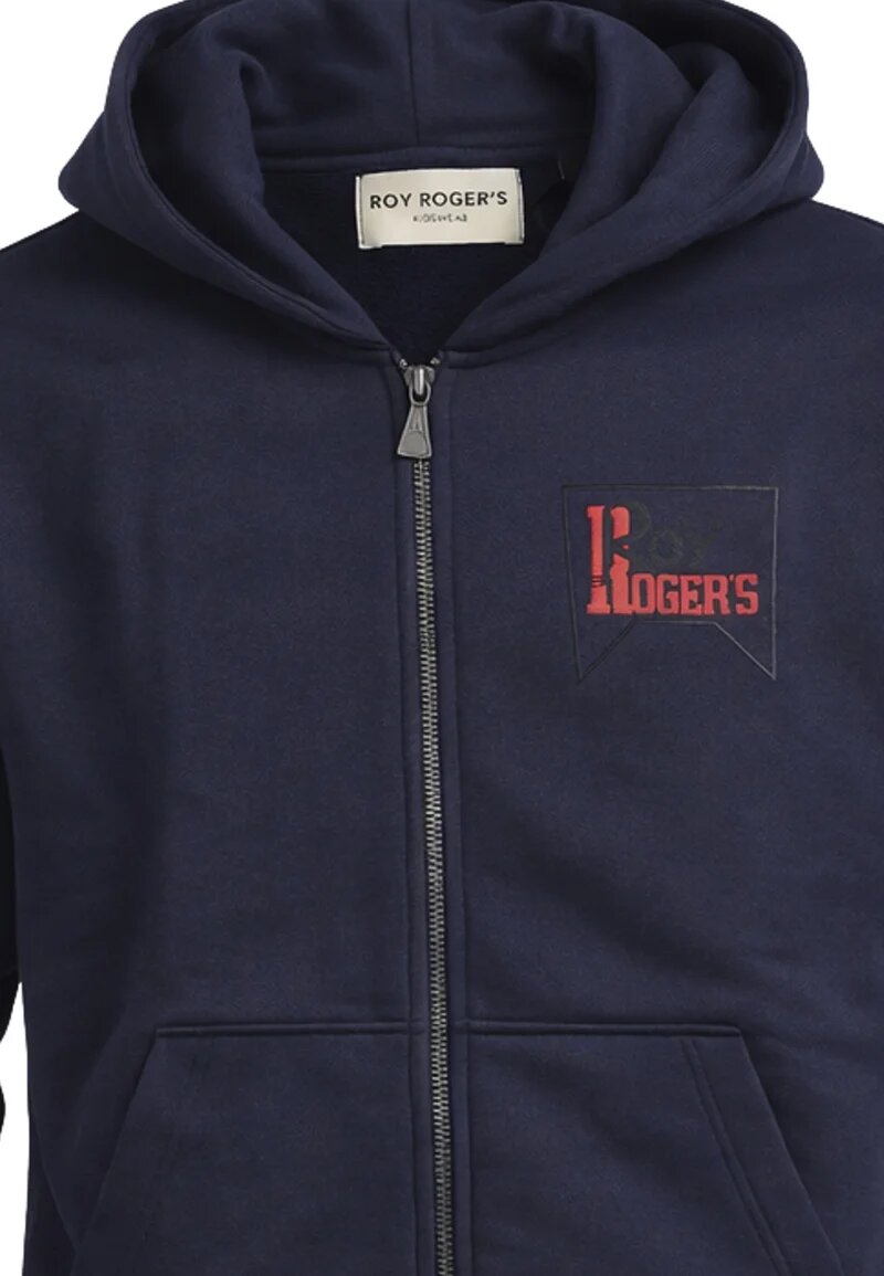 Roy Roger's Felpa Con Zip e Cappuccio Blu Con Logo Bambino RG101_