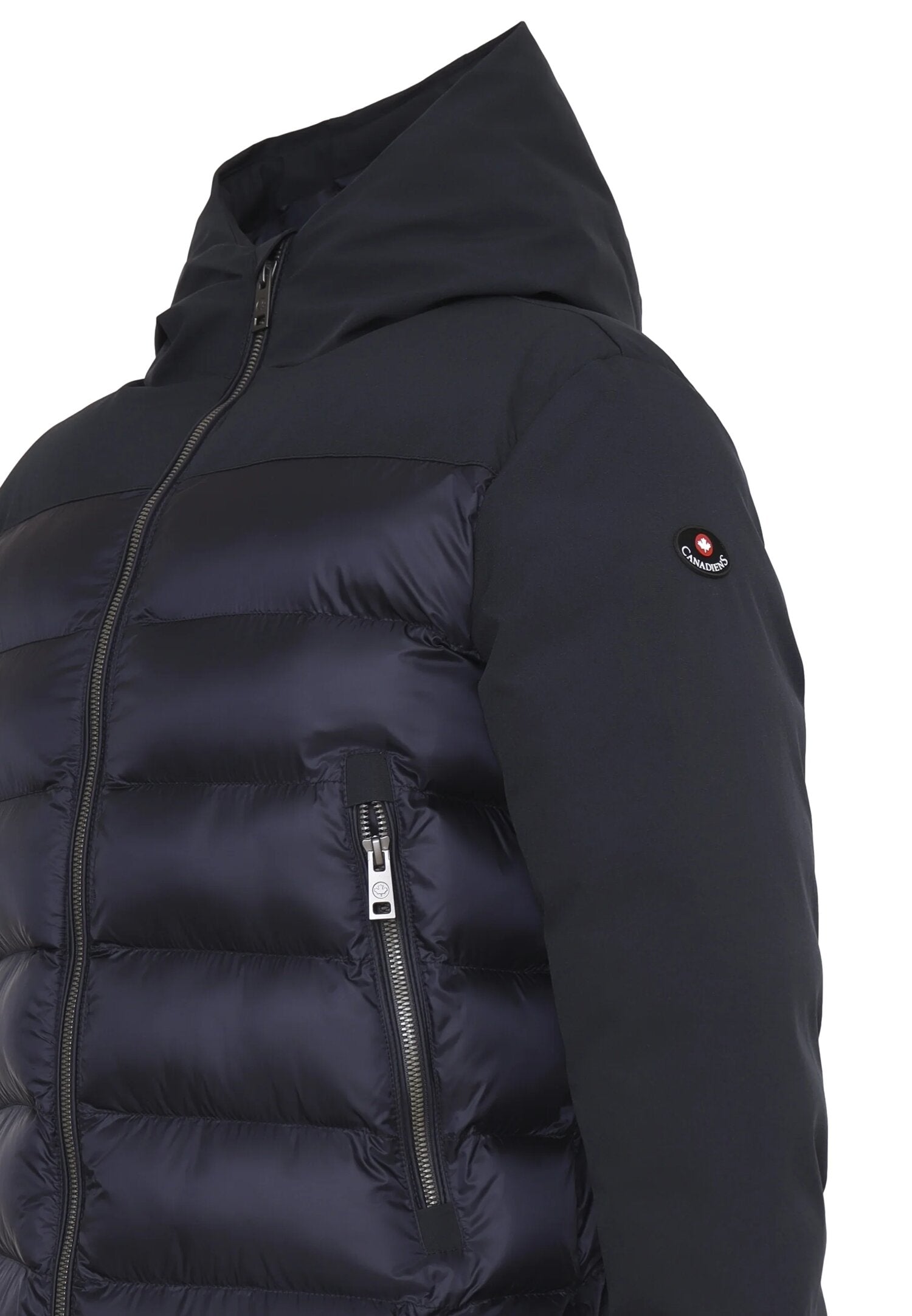 Canadiens Giubbotto Nero Bambino In Tessuto Con Cappuccio Invernale AI25