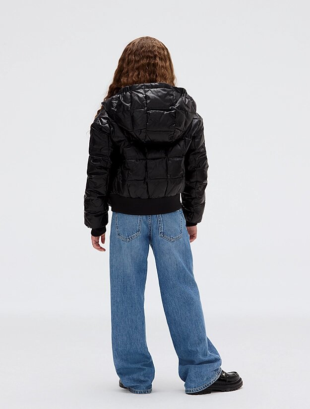 Calvin Klein Piumino Nero Bambina In Nylon Con Cappuccio | Sportivo AI25 | CammarataMode
