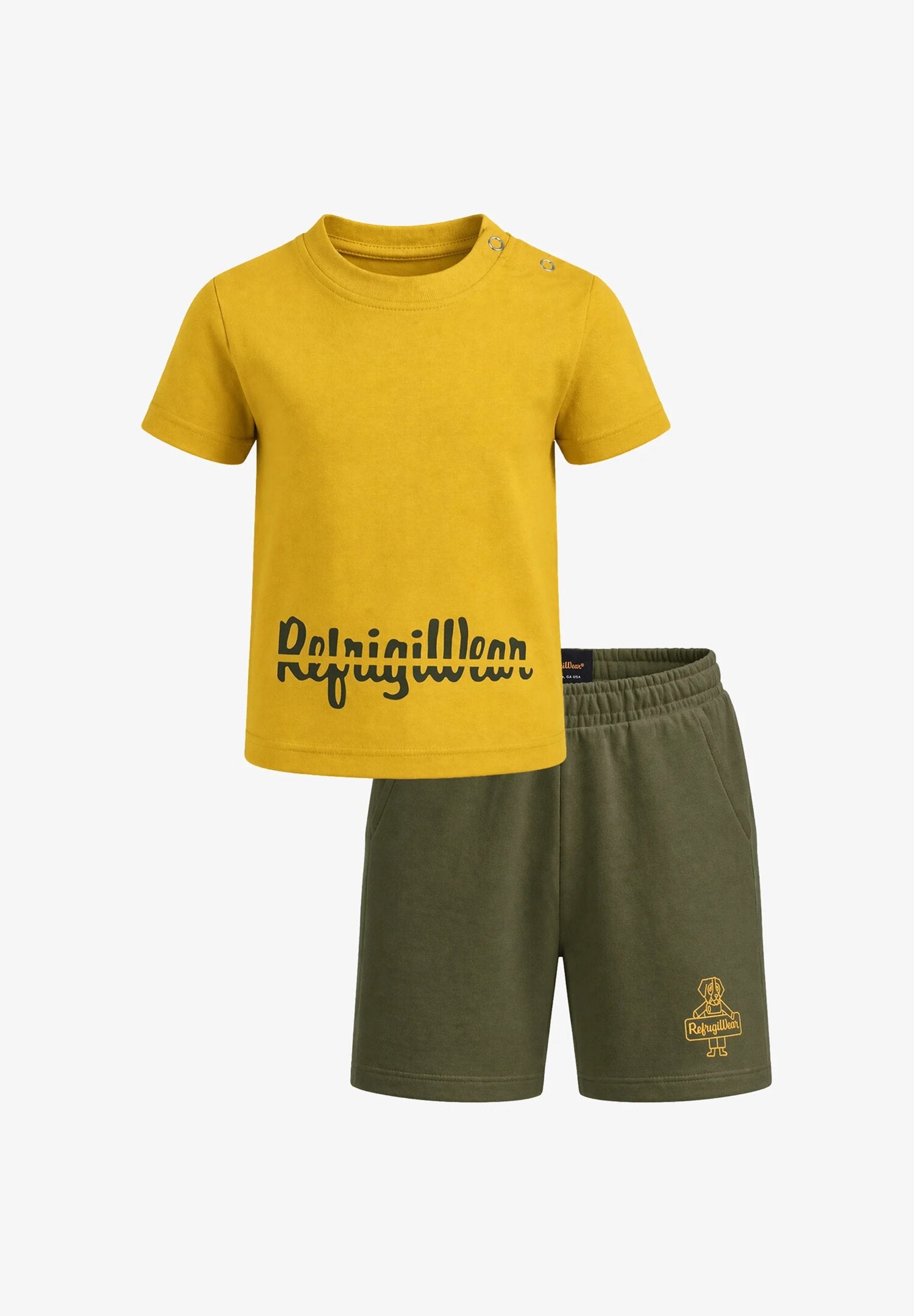 Refrigiwear Completo Giallo Senape Con Bottoncini Neonato RN1746DS26_
