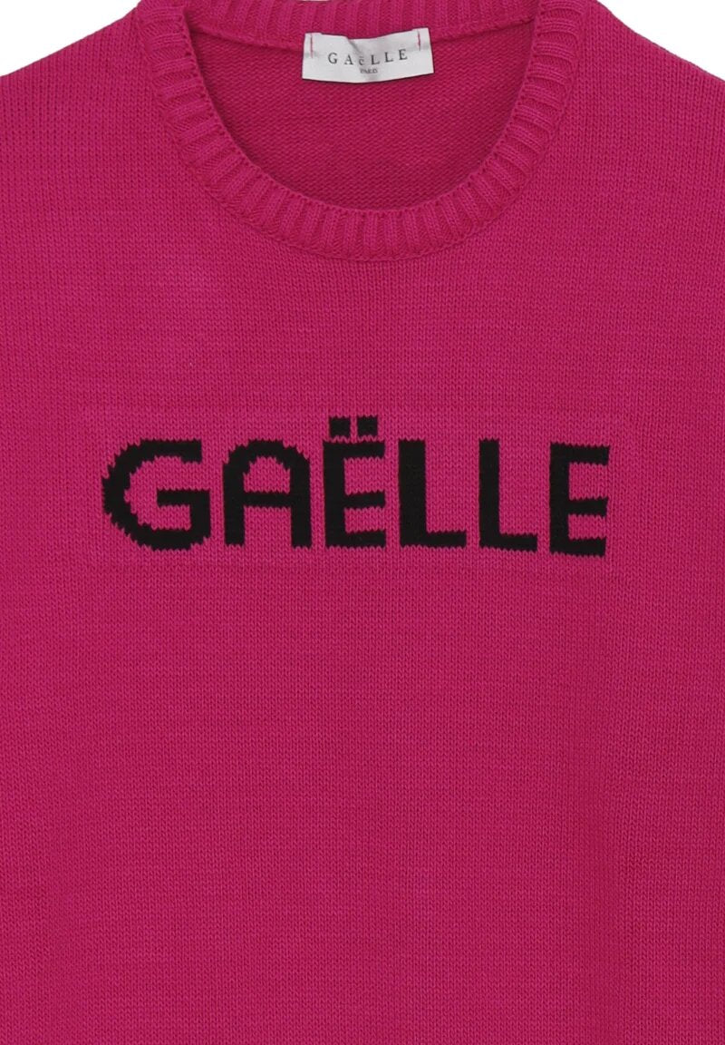 Gaelle Paris Vestito Fuxia Bambina In Lana Girocollo Elegante AI25