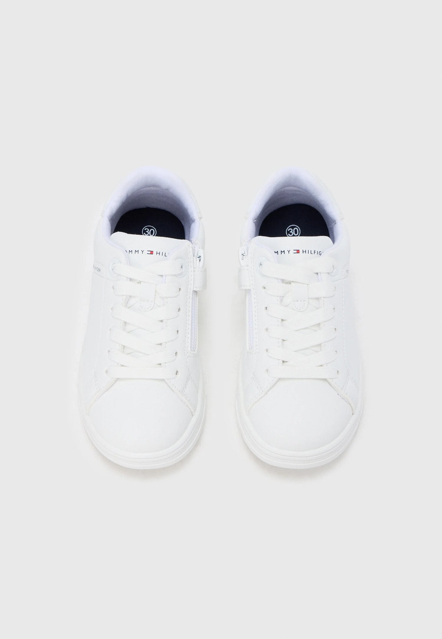 Tommy Hilfiger Scarpe Bianche Bambino Chiusura Lacci Quotidiano In Ecopelle 2