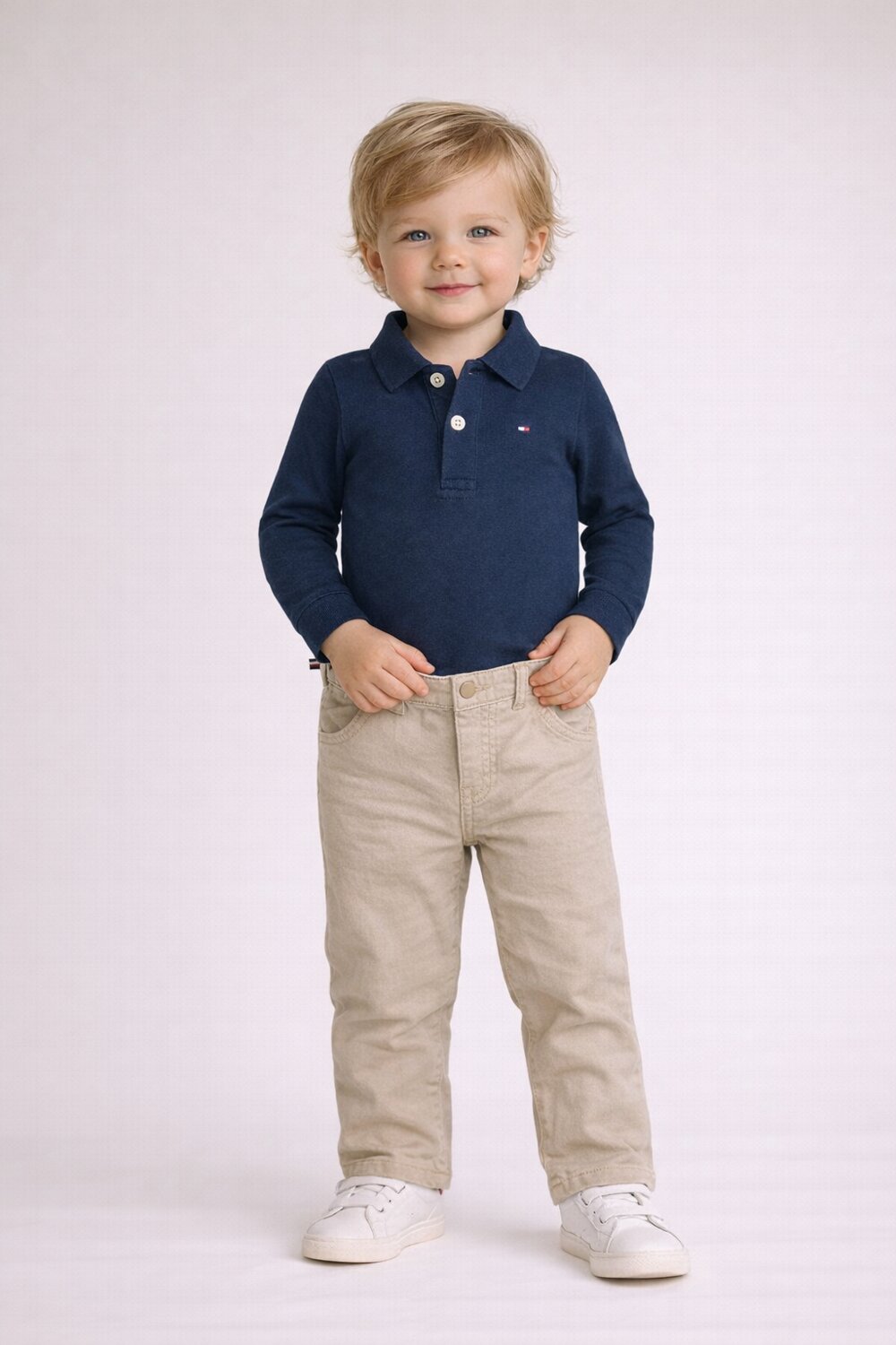 Tommy Hilfiger Polo Body Blu Neonato In Cotone Piquè Quotidiano PE26