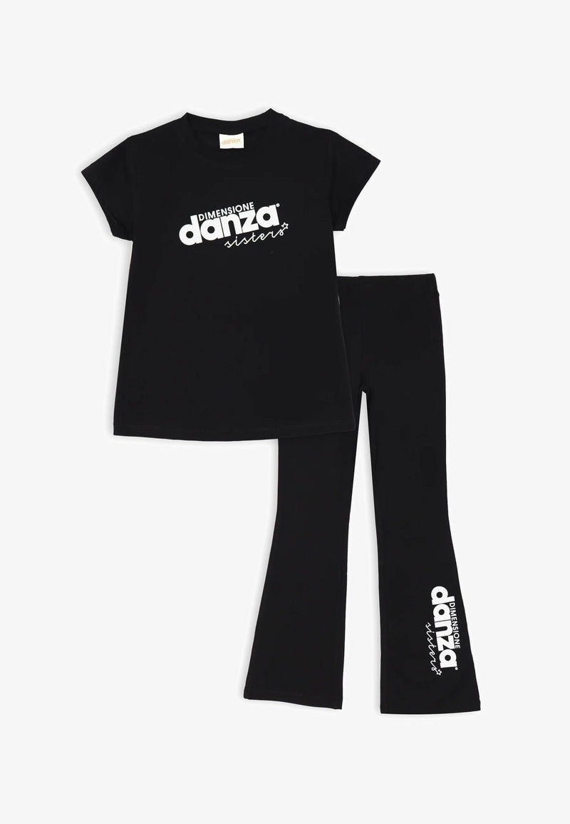 Black complete Danza size girl with white print summer 2025 - NERO | CammarataMode