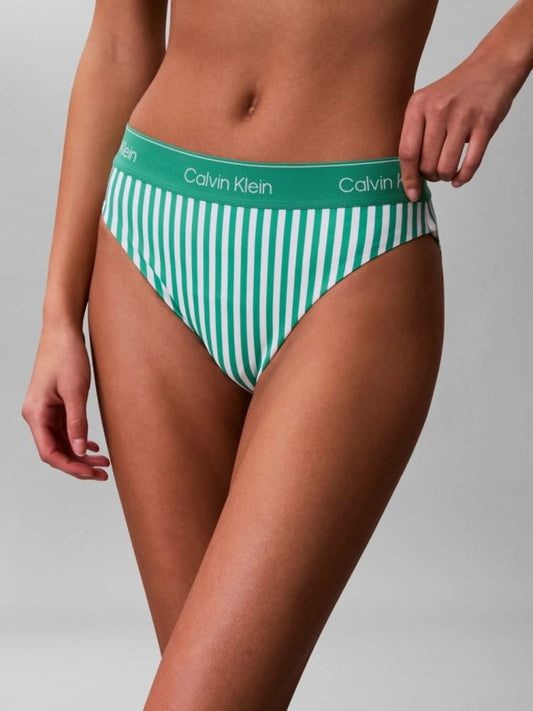 Calvin Klein costume slip verde donna logo lettering