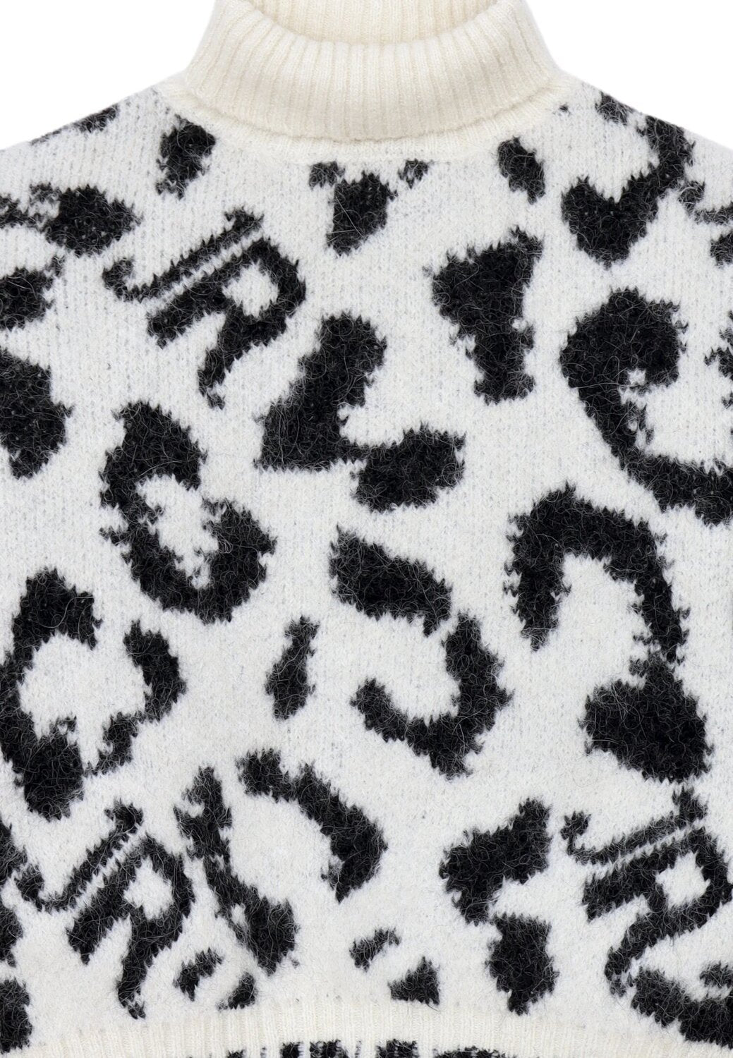 John Richmond Maglione Bambina Off-White – Lana Alpaca Fantasia Animalier