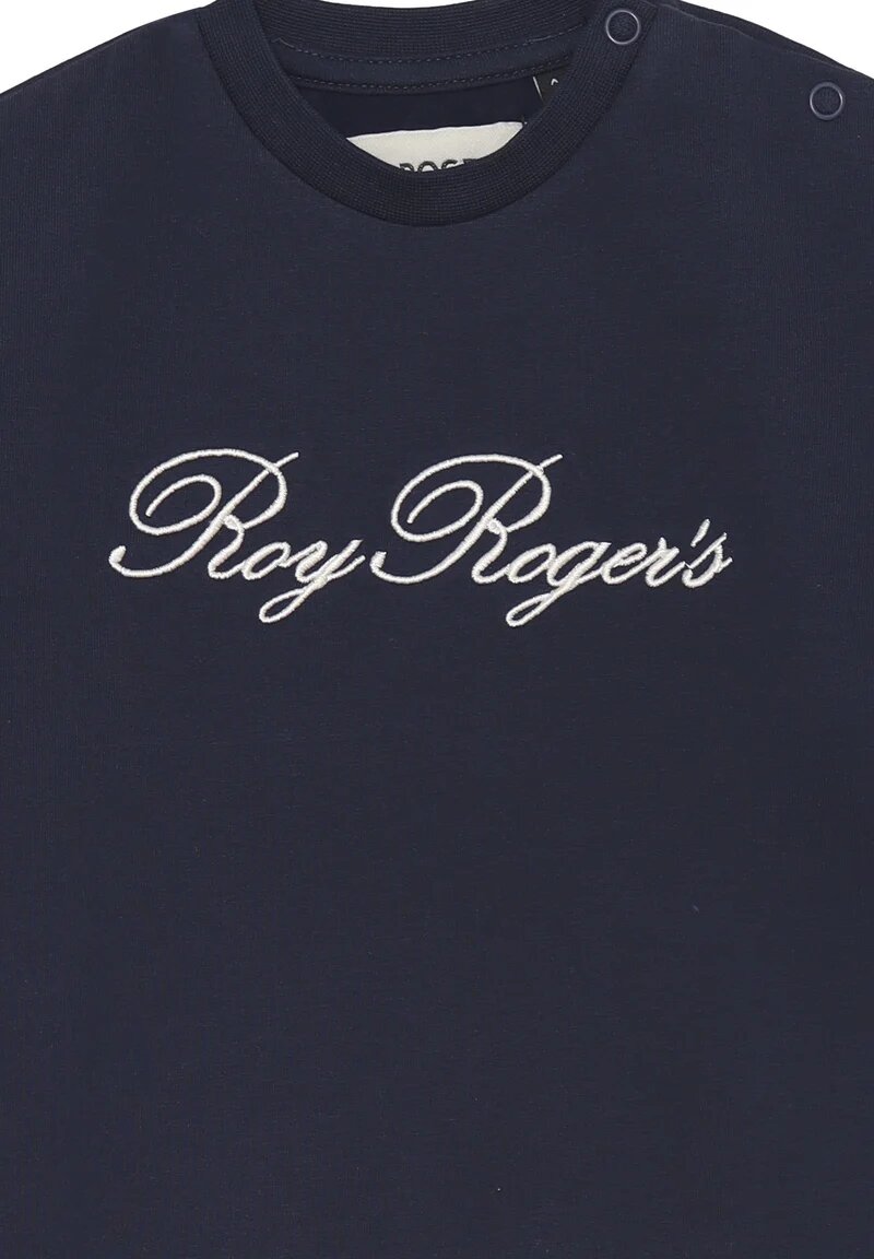 Roy Rogers Felpa Neonato Fancy Cursive Ricamo - Blu Scuro
