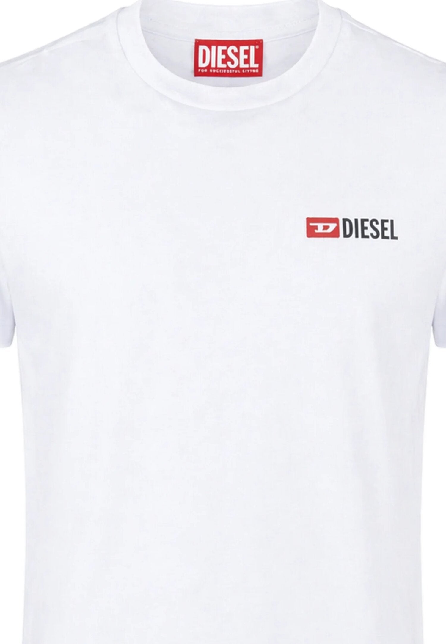 Diesel Tshirt Bianca Con Logo Piccolo Sul Cuore Bambino UTRIM_