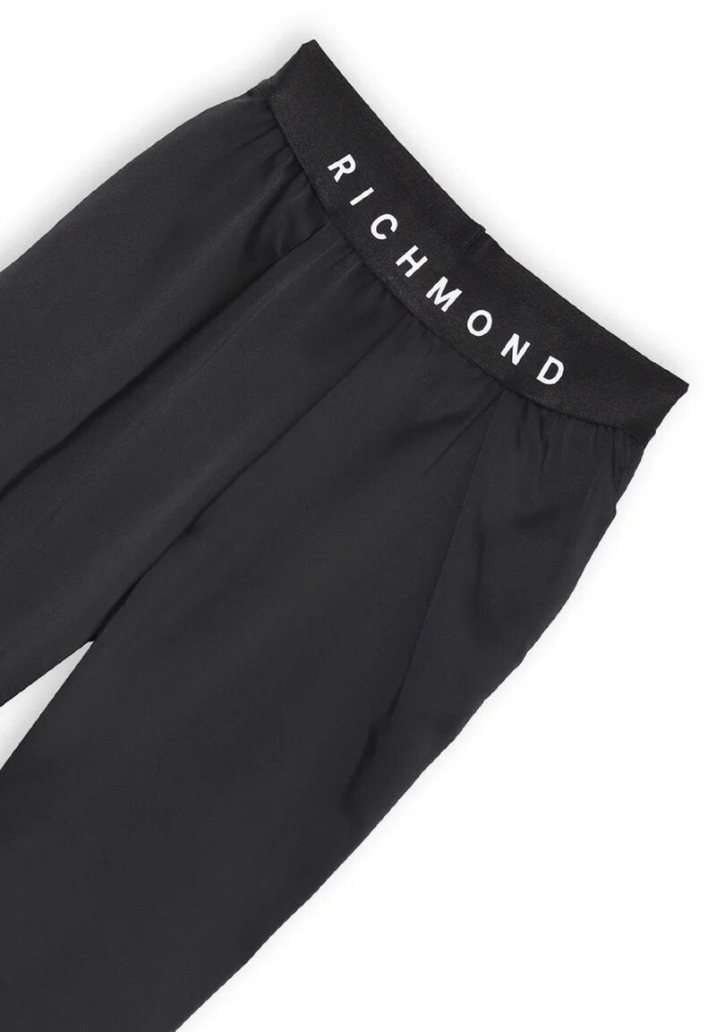 John Richmond Pantaloni Bambina Ragazza Nero Primavera Vita Elasticizzata - NERO | CammarataMode
