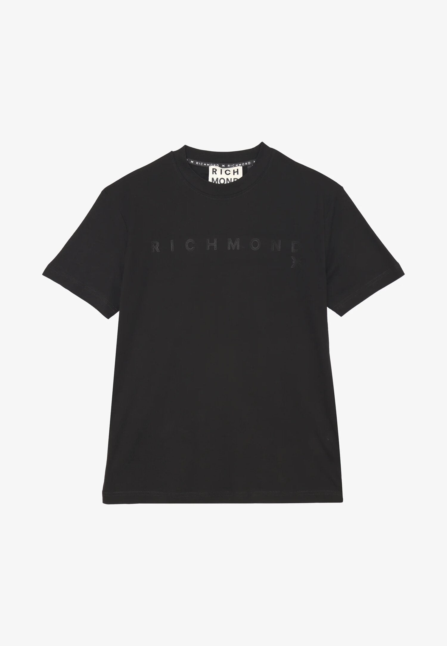 John Richmond t-shirt uomo nera in cotone con stampa logo