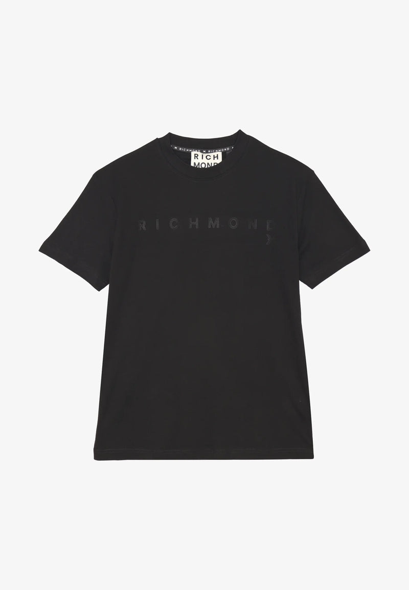 John Richmond t-shirt uomo nera in cotone con stampa logo - NERO | CammarataMode