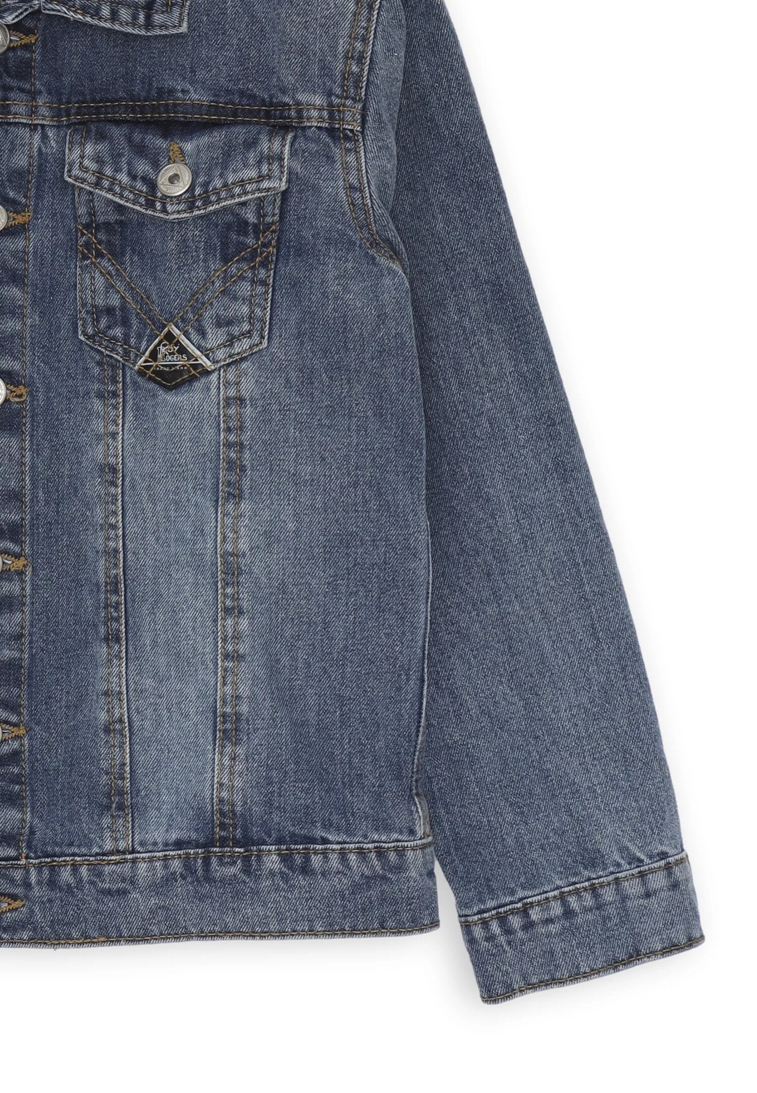 Giubbotto jeans bambino Roy Rogers blu denim primavera estate 2025 | CammarataMode