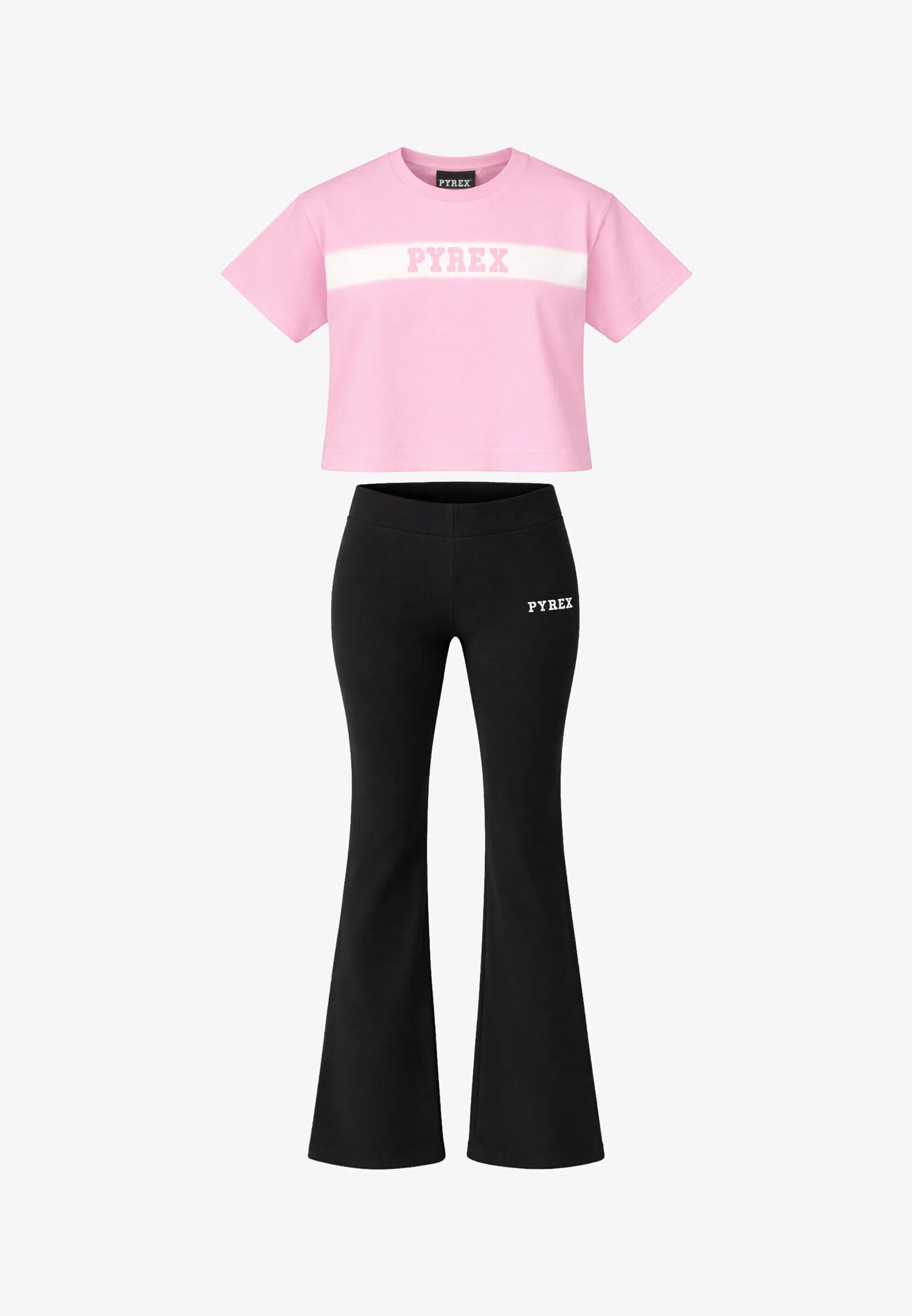 Pyrex Completo Con Tshirt Rosa Leggins Neri Bambina 26EPK46086+49106_