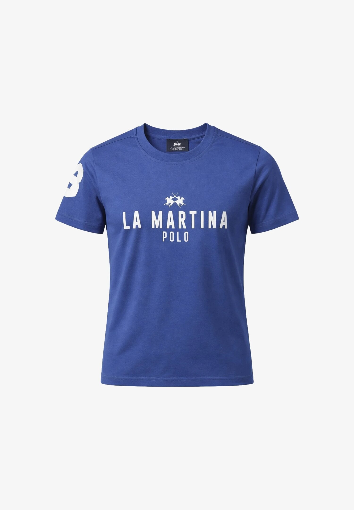 La Martina t Shirt Royal Con Numero Sulla Manica Bambino MAB0004_