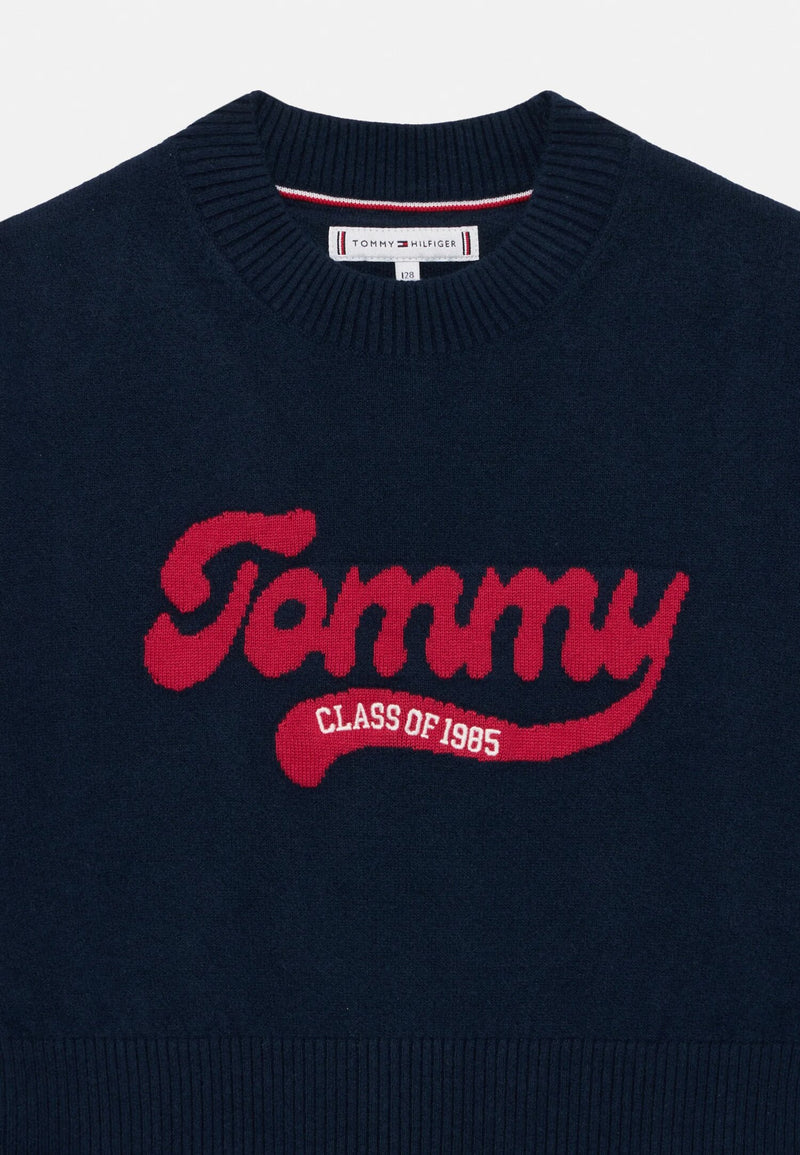 Tommy Hilfiger abito maglia blu scuro bambina e ragazza Varsity - BLU | CammarataMode