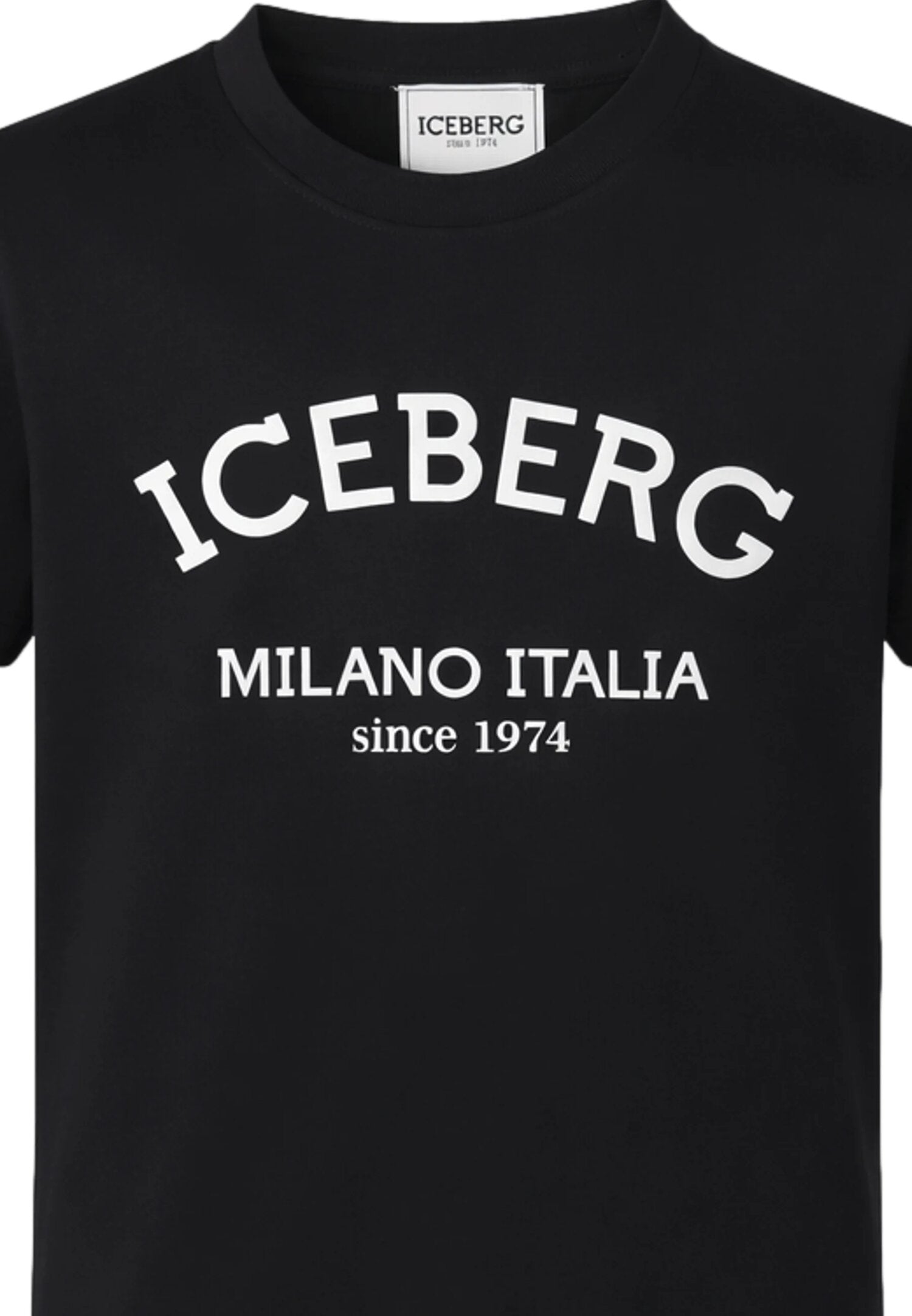 Icebergs Tshirt Logo Con Gommato Nera Bambino TSICE6127J_