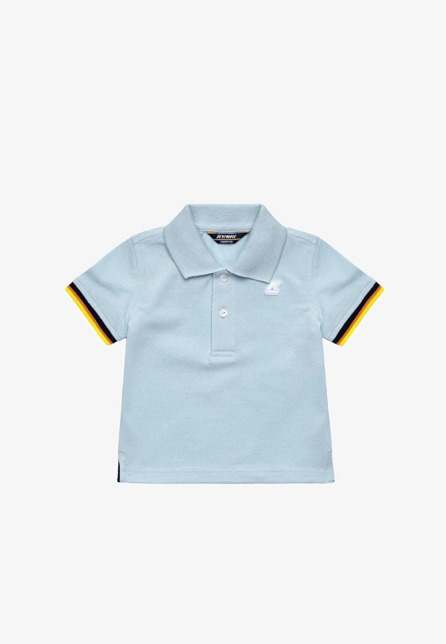 K-Way Polo Celeste Neonato Baby Newborn Manica Corta Logo | CammarataMode