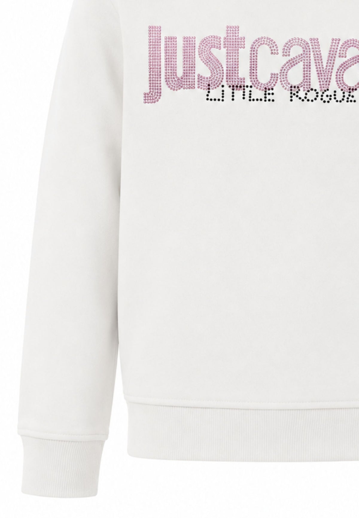 JUST CAVALLI felpa panna con logo rosa centrale con strass Bambine e ragazze jga26174fe.panna_