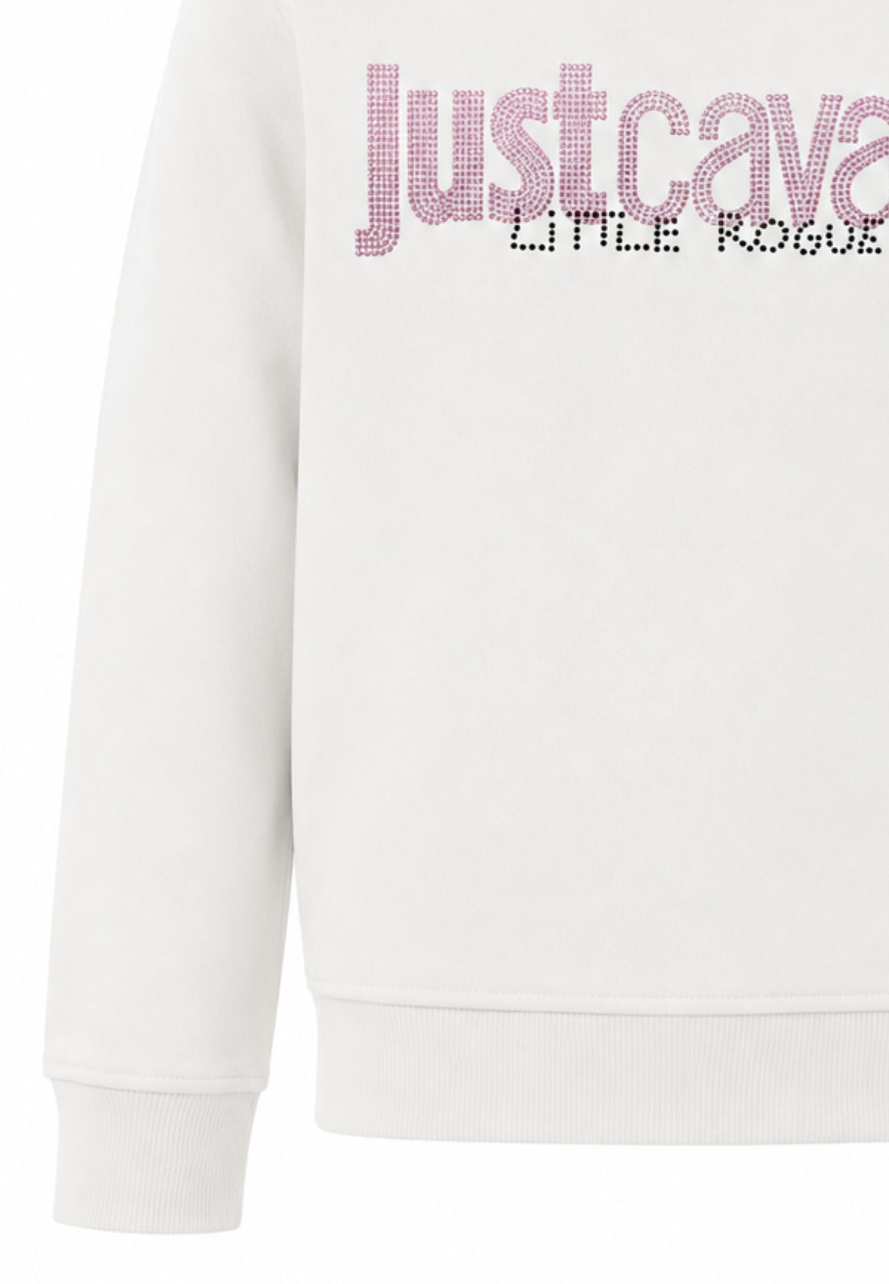 JUST CAVALLI felpa panna con logo rosa centrale con strass Bambine e ragazze jga26174fe.panna_
