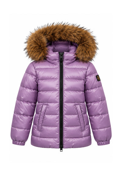 REFRIGIWEAR Giubbotto PIUMINO CON PELLICCIA E LOGO SUL BRACCIO Bambine e ragazze RG2606CW26_
