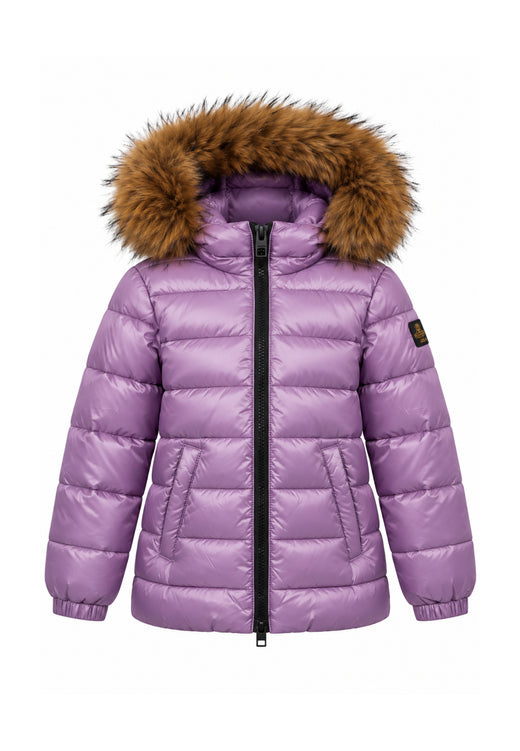 REFRIGIWEAR Giubbotto PIUMINO CON PELLICCIA E LOGO SUL BRACCIO Bambine e ragazze RG2606CW26_