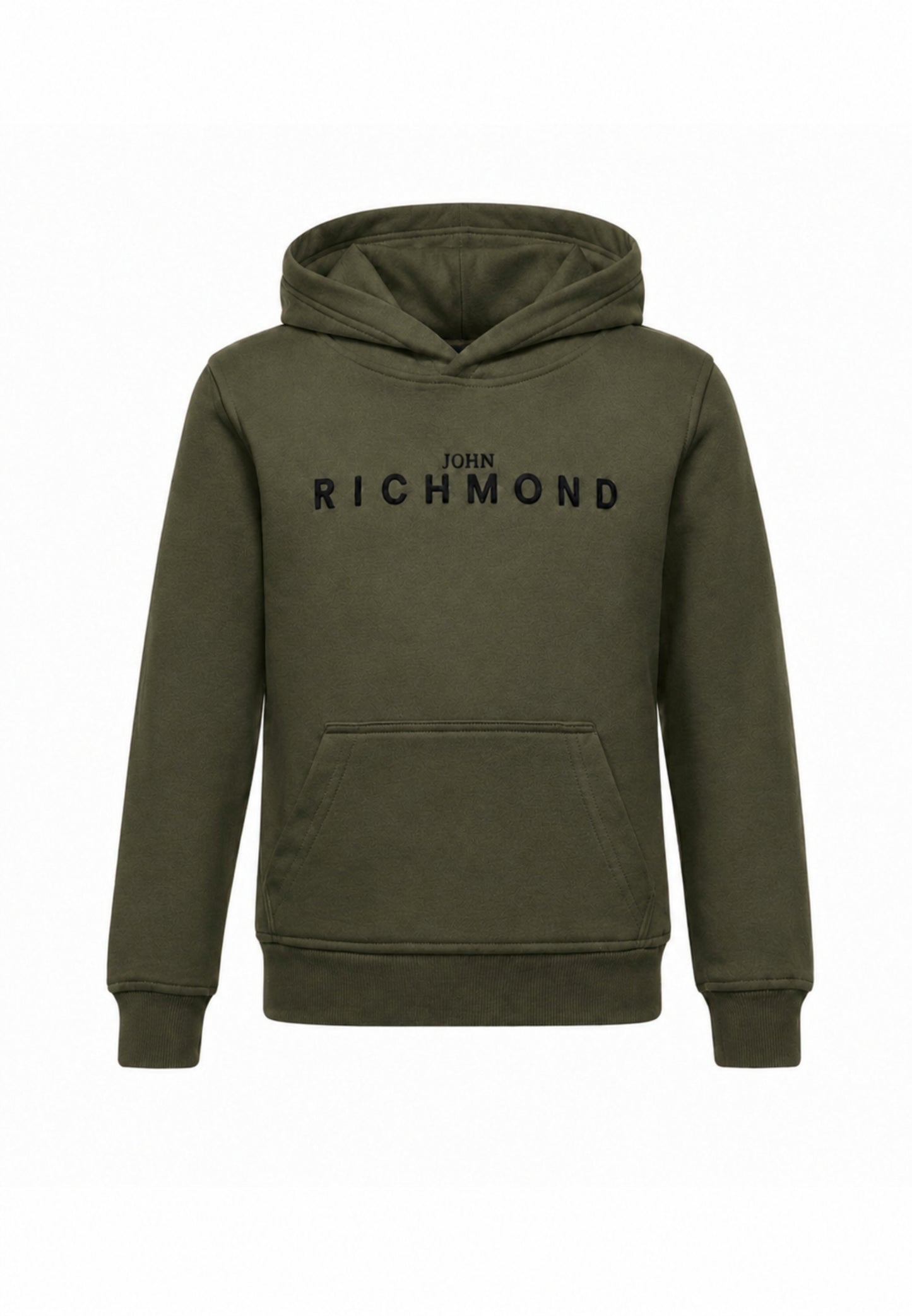 John Richmond Tuta verde militare con cappuccio e logo gommato Bambini e ragazzi rba26007cf.ver_